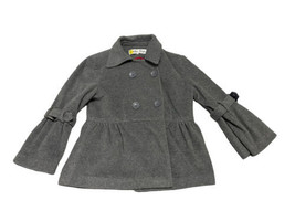 Miss Posh Faux Wool Gray Coat Jacket Juniors Sz L Button Down - £17.34 GBP