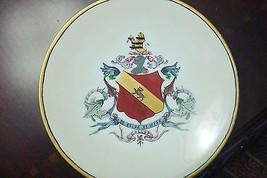 Old Jean Pouyat armorial plate Limoges France, &quot;Be Bolde be Wyse&quot;[#43] - £85.69 GBP