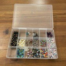 Plastic Organizer Mixed Lot of Artistic Beads Crafting Jewelry Multicolor - $11.00