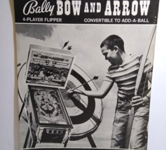 Bow And Arrow Pinball Machine Print AD Marketplace Magazine Advertising Artwork - £11.01 GBP