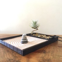 Meditation zen garden kit Middle desk zen garden Tray with sand - £41.12 GBP