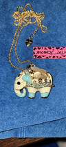 New Betsey Johnson Necklace Elephant Ice Blue White Cute Collectible Decorative - £11.98 GBP