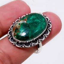 Sanora Chrysocolla Oval Shape Gemstone Handmade Ethnic Ring Jewelry 8.25&quot; SA 456 - £3.98 GBP