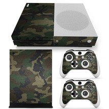 For Xbox One S Console &amp; 2 Controllers Green Camo Vinyl Skin Wrap Decal  - £10.98 GBP