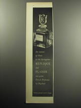 1957 Raphael Replique and Plaisir Perfumes Ad - The essence of Paris - £14.50 GBP