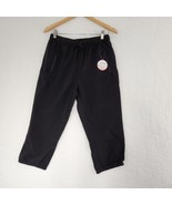 Running Capris Women&#39;s Zippered Pockets Athletic Pants Black UPF 50+ Medium - £11.67 GBP