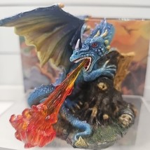 2002 Myths And Legends Sm Fire Breathing Blue Dragon Sculpture Figure 5551 - $928.22 MXN