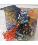 2002 Myths And Legends Sm Fire Breathing Blue Dragon Sculpture Figure 5551 - $923.82 MXN