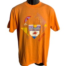 Vintage Single Stitch Crewneck T Shirt M Orange Beach Graphic Short Sleeves - $41.90