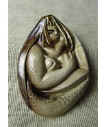 Handcrafted Clay Mermaid-Mother &amp; Child Necklace Pendant - $1,419.33 MXN