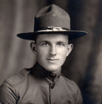 WWI American Army Soldier Baltimore Maryland Uniform Photo Photo Postcard Rppc - £12.54 GBP