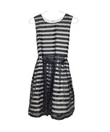 Knitworks Girls Skater Dress Size 16 Black White Striped Empire Waist Be... - $23.56