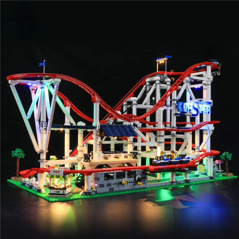 DIY USB Powered LED Light Kit for Lego 10261 Roller Coaster Building Blocks Set - £29.78 GBP