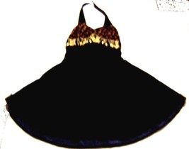 Size Large - Black Velvet Halter Glitter &amp; Beaded Cleopatra Dress - £88.38 GBP