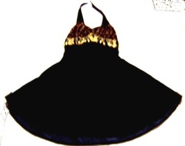 Size Large - Black Velvet Halter Glitter &amp; Beaded Cleopatra Dress - £84.09 GBP