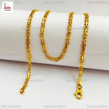 18 Kt, 22 Kt Hallmark Real Solid Gold Necklace Iced Out Dubai Long Chain 4.91 MM - £1,109.06 GBP+