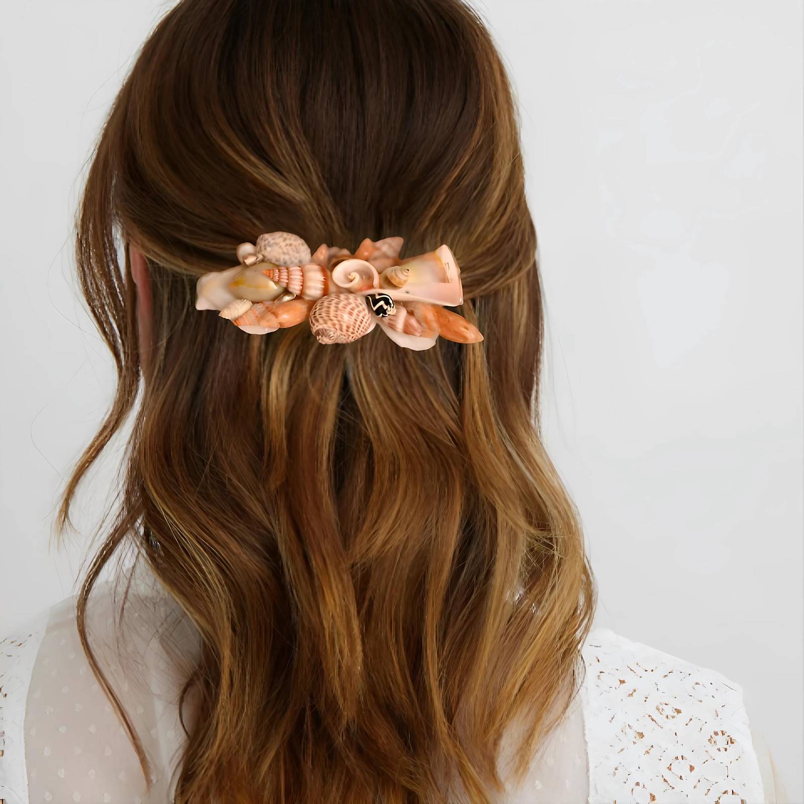 Seashell hair clip, Starfish hair clip, hair accessories, wedding access... - $11.00