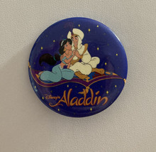 Aladdin &amp; Jasmine Riding Carpet Button Disney Pin - $20.00