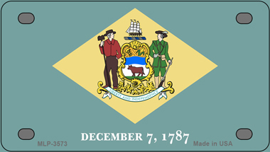 Delaware Flag Novelty Mini Metal License Plate Tag - $14.95