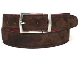 Paul Parkman Mens Belt Suede Brown Hand-Painted Adjustable B06-BRW - £117.72 GBP