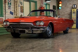 1965 Ford Thunderbird front qrt red | 24x36 inch POSTER | vintage classic car - £16.29 GBP