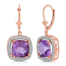 Galaxy Gold GG 14K Solid Rose Gold Lever Back Earrings with Natural Diam... - $1,362.99+