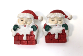 Vintage Christmas Santa Claus Coming Out of Chimney Earrings Stud Post - $13.00