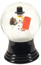 PR1479 - Perzy Snowglobe - Medium Snowman with gift - 5&quot;H x 3&quot;W x 3&quot;D - £33.15 GBP