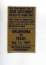 Oklahoma vs. Texas Tech Oct 11, 1997 Ticket Stub NCAA Football - £14.71 GBP