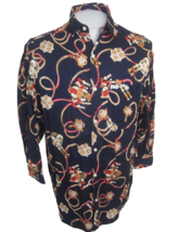 Guess Georges Marciano Men shirt long sleeve pit to pit 22&quot; sz 1 vintage print - £27.58 GBP