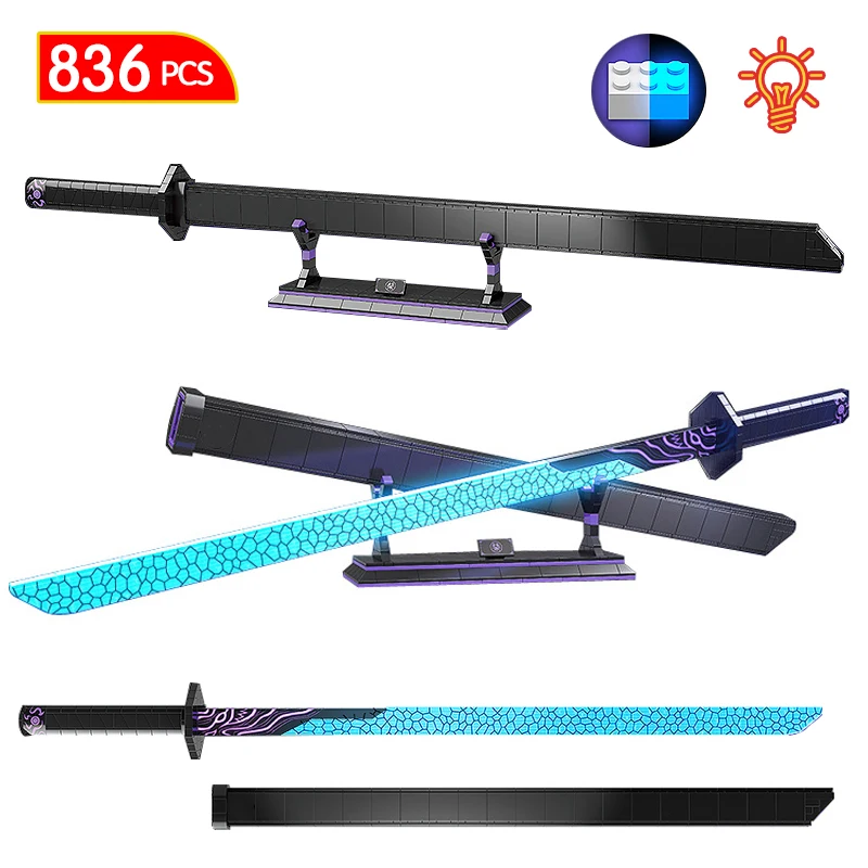 E style sword city famous anime demon slayer blade building blocks katana weapon bricks thumb200