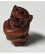 Vintage Japanese Wooden Netsuke Carved Foo Lion Pi Xiu Signed Toggle Inr... - $947.30 MXN