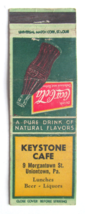 Keystone Cafe - Uniontown, Pennsylvania Restaurant Matchbook Cover Coca-Cola Ad - £1.39 GBP