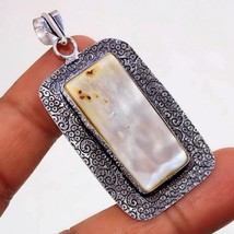Mother Of Pearl Gemstone Handmade Ethnic Unique Gift Pendant Jewelry 2.30&quot; SA 65 - £3.95 GBP