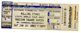 ROLLING STONES CONCERT TICKET MADISON SQUARE GARDEN 2003 - £17.65 GBP