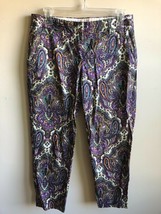 J. Crew Factory 2 Paisley Printed Crop Skimmer Pants 69412 Cotton Stretch City - £16.70 GBP