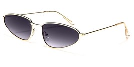 New Gold Thin Frame Womens Oval Metal 90&#39;S Sunglasses Black Lens M6342-CO - £8.14 GBP