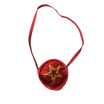 American Girl Red &amp; Gold Sequined Star Round Girl’s Crossbody Bag Purse - £12.67 GBP