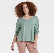 Women&#39;s Side Slit Long Sleeve Top - All in Motion Forest Green XL. NWT. G - £10.07 GBP