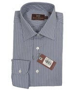 NEW $295 Hickey Freeman Dress Shirt! 15.5 34 35  Grayish Blue White Stri... - $136.75 CAD