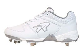 Ringor Flite Women&#39;s Softball Spikes Shoes 3842-0609-060 White - £60.41 GBP