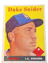 1958 Topps #88 Duke Snider Los Angeles Dodgers Vintage Baseball Card - £15.14 GBP