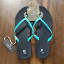 Third Oak Flip Flop Size 10 Sandals USA Recycled Recyclable Black Turquo... - $17.64