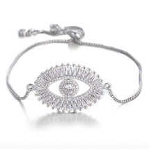 Pipitree Large Charm Bracelet for Women Shiny Princess Cut Cubic Zircon CZ Brace - £11.19 GBP