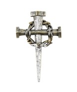 Lent Nails & Crown of Thorns Wall Cross 8"H Resin "Pray Fast Give" Catholic Home - £19.65 GBP