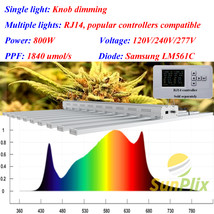 SunPlix 800W 10 Bar 1840 PPF Full Spectrum LED Grow Light, Samsung Diode... - £471.96 GBP+