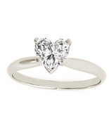 14 K white gold heart engagement ring Moissanite solitaire - €651,32 EUR