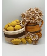 Vintage Homco 1981 Syroco Daisy &amp; Lemons fruit kitchen #7610B USA - $27.12