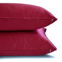 Throw Pillow Cases Red Set of 2, Satin Solid Cushion Covers- Deep Red Sl... - $19.95+