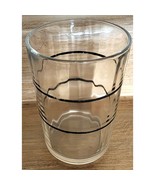 Vintage Juice Glass Clear With Black Stripes 3.25&quot; MCM - $10.36 CAD
